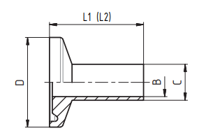 Патрубок - С - Kламп DN 1/4" - 3/4"